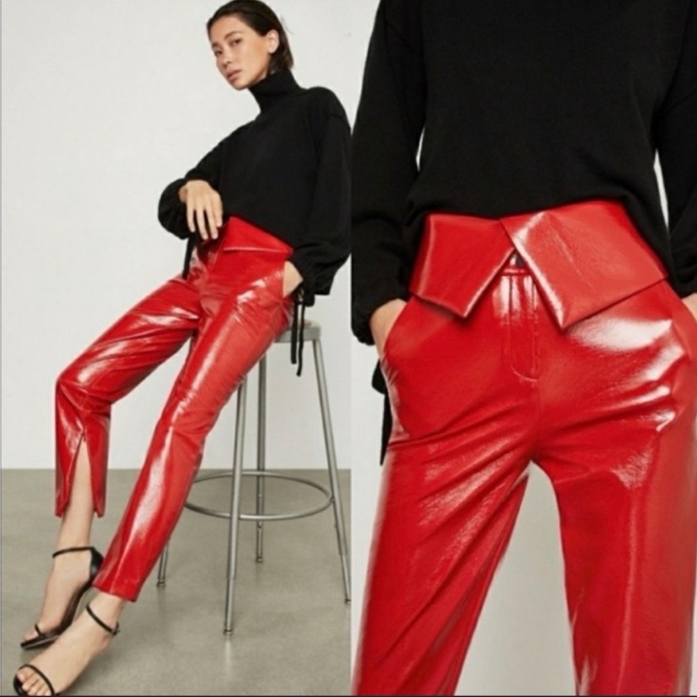 BCBGMaxAzria Faux Patent Leather Pants